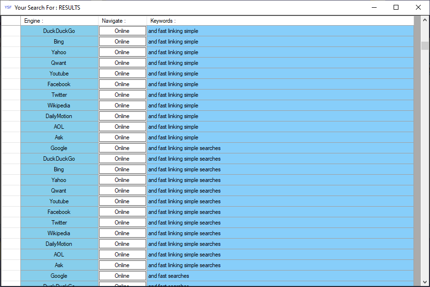 Results page